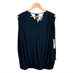 Blue sleeveless blouse NWT Medium